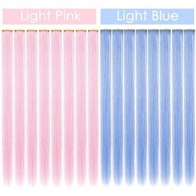 FYHTSD rose clair et violet clair pièces de perruque pour enfants couleur dextension de cheveux fête mettre en évidence plus