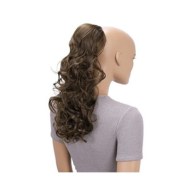 CAISHA by PRETTYSHOP 45cm Postiche Natte Queue De Cheval Extensions De Cheveux Volumineux Ondulé Noir PH9