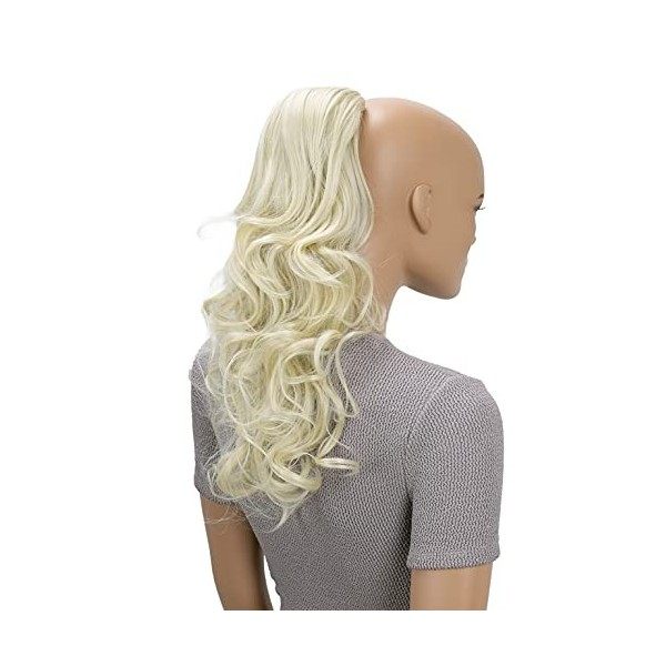 CAISHA by PRETTYSHOP 45cm Postiche Natte Queue De Cheval Extensions De Cheveux Volumineux Ondulé Noir PH9