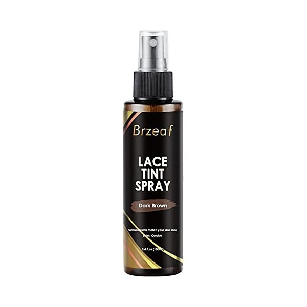 duhe189014 Lace Tint SpraySpray Aérosol De Dentelle Teinté De 100 ML Teinte en Dentelle pour Perruques Spray Brun NoirBrun Cl