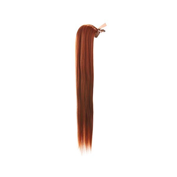 Prettyland antistatique 60 cm longue Clip in Extension cheveux Postiche Queue de cheval orange cuivre rouge R01
