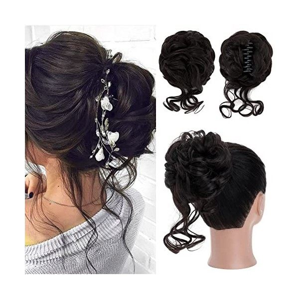 S-Noilite Agrafe Postiche Cheveux Chignon Griffe Queue de Cheval Extension Synthétique Queue de Cheval Chignon Extensions Che