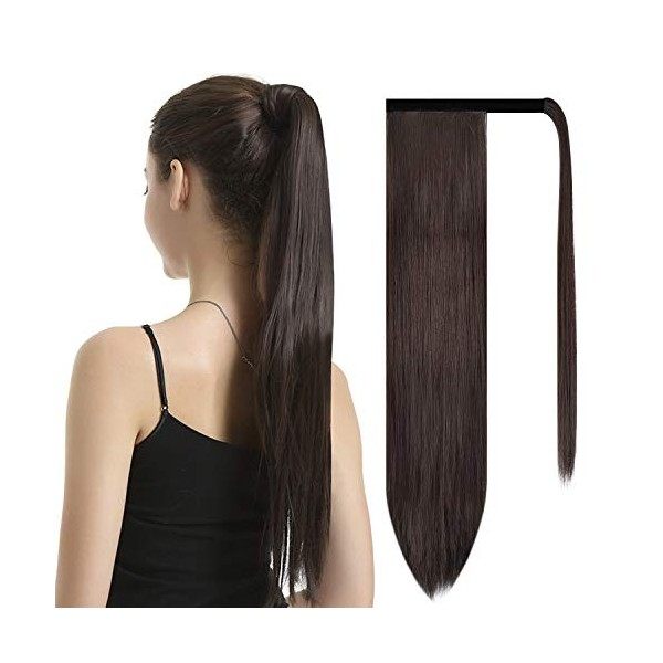 BARSDAR Postiche Queue de Cheval Extension Semble Naturel 66 cm Postiche Extension de Cheveux Longue Wrap Aroud Ponytail Exte