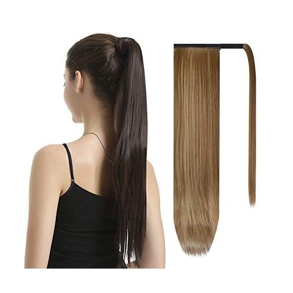 BARSDAR Postiche Queue de Cheval Extension Semble Naturel 66 cm Postiche Extension de Cheveux Longue Wrap Aroud Ponytail Exte