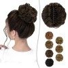 BARSDAR Pince à Griffe Messy Chignon Postiche, Clip dans les Cheveux Chouchous Bouclés Extensions de Chignon de Cheveux Synth