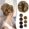 BARSDAR Pince à Griffe Messy Chignon Postiche, Clip dans les Cheveux Chouchous Bouclés Extensions de Chignon de Cheveux Synth