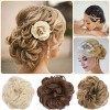 Postiche Extensions a clip cheveux naturel Scrunchy Chignons VOLUMINEUX Bouclés Ou Chignon Décoiffé Différentes Couleurs Ombr