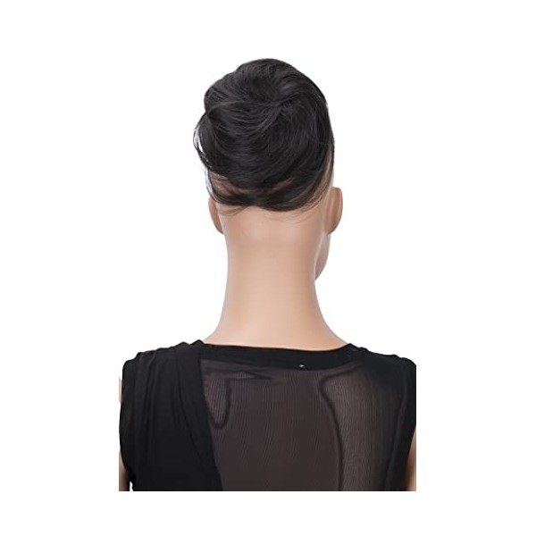 CAISHA by PRETTYSHOP Chignon Postiche Natte Hepburn-Bun Choucho Avoir Les Cheveux Relevés Brun Foncé DC11