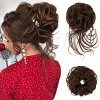 Postiche Chignon Désordonné,Chouchou Postiche Ondulé Faux Chignon Chouchou Bouclés Ou Chignon Décoiffé Postiche avec Chouchou