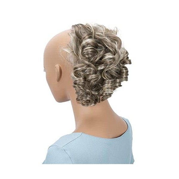 CAISHA by PRETTYSHOP Postiche Chouchou Updo Volumineux Bun Désordonné Bouclé Mélange Blond G12L