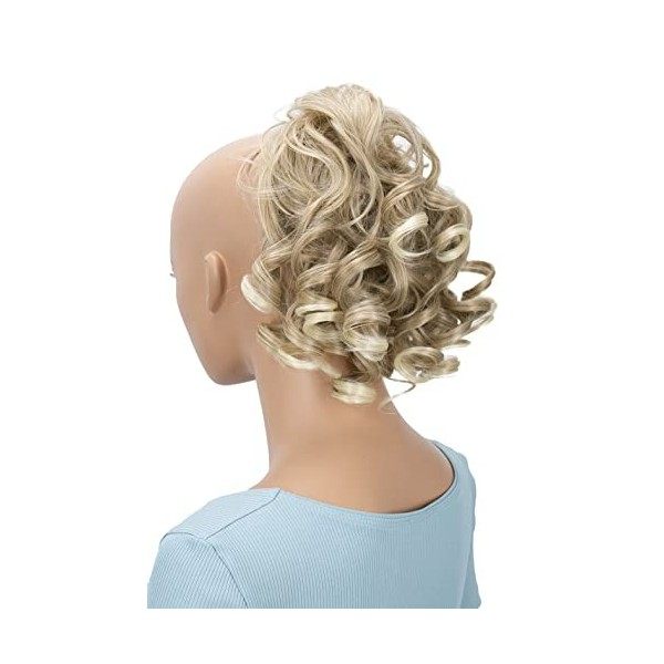 CAISHA by PRETTYSHOP Postiche Chouchou Updo Volumineux Bun Désordonné Bouclé Mélange Blond G12L