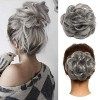 Postiche Chignon Extensions a Clip Cheveux Naturel Scrunchy Ondulés Bouclés Hair Bun Queue de Cheval Chouchou Updos Synthétiq