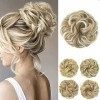 JJstar Chignon Postiche Cheveux Grande Postiches Bouclés Ondulés Chouchou Cheveux Naturel Faux Chignon Elastique pour Femmes 