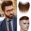 Origina Frange Frontale Toupet Homme 100% cheveux humains 4x18cm V-looped de Taille Naturel Devant Délié Peau Seamless transp