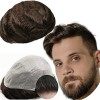 Toupet Cheveux Humains pour Hommes Yanahair 0.04mm Remplaçable Système Peau Mince pour Homme PU Postiche Base Perruques,8x10 