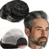 Toupet Cheveux Humains pour Hommes Yanahair 0.04mm Remplaçable Système Peau Mince pour Homme PU Postiche Base Perruques,8x10 