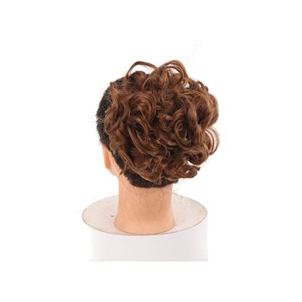 Postiche Cheveux Court Messy Curly Dish Peignes à cheveux Clip en queue de cheval Chouchou Chignon Chignon Extension Synthéti