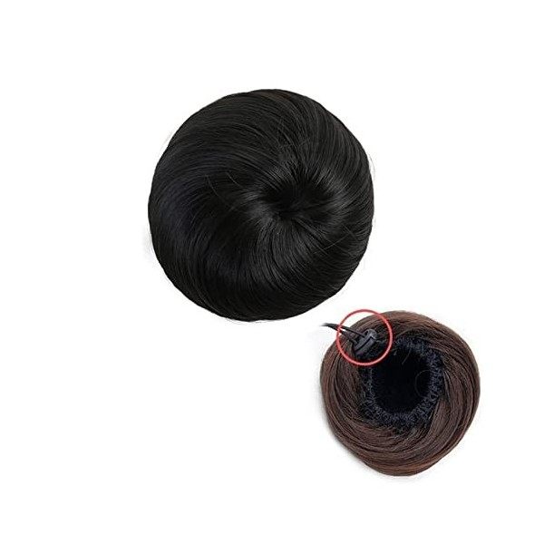 Postiche Chignon Faux chignon de Ballet avec cordon de serrage for femmes filles dame Chignon synthétique chignon droit chign