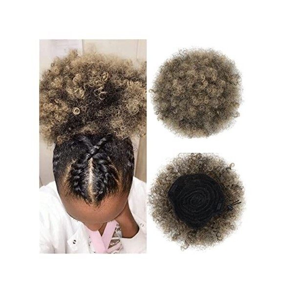 Postiche Cheveux Kinky Curly Ponytail Hair Pieces for les femmes noires Afro Puff Hair Bun Chignon Accessoires Short Drawstri