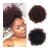 Postiche Cheveux Kinky Curly Ponytail Hair Pieces for les femmes noires Afro Puff Hair Bun Chignon Accessoires Short Drawstri