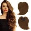 iLUU Toppers Cheveux Top Remplacement Clip dans Toppers pour Femmes Postiche 60g Épais Brun Doré Cheveux Bang pour Cheveux Fi