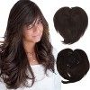 iLUU Toppers Cheveux Top Remplacement Clip dans Toppers pour Femmes Postiche 60g Épais Brun Doré Cheveux Bang pour Cheveux Fi