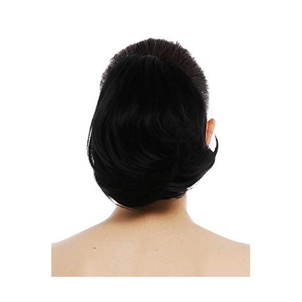 WIG ME UP - TYP-440-1B postiche natte queue de cheval peigne fixe élastique court lisse recourbé volumineux noir