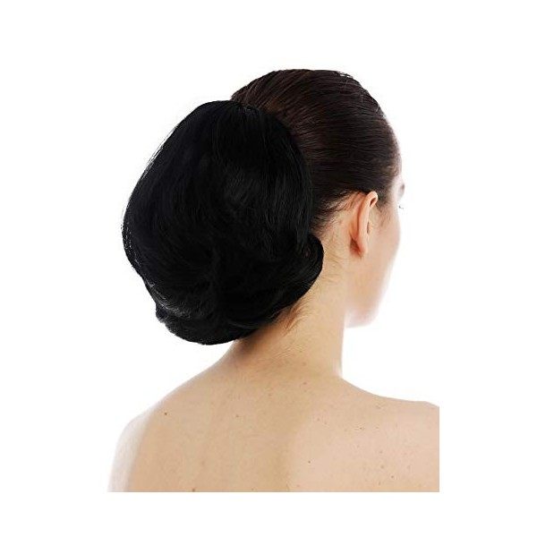 WIG ME UP - TYP-440-1B postiche natte queue de cheval peigne fixe élastique court lisse recourbé volumineux noir