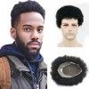 100% cheveux humains Afro de postiche pour hommes dhommes afro-américains postiche de remplacement perruque 1B Jet dencre