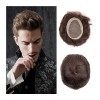 Postiche Toupet marron for hommes Poly Coating Fine Mono NPU Hairpieces Straight Indian Human Hair Systèmes de remplacement d