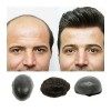 Postiche Toupet for hommes Système de remplacement de cheveux 8 * 10 pouces Tout en PU Peau mince Mens Toupee Postiche ondulé