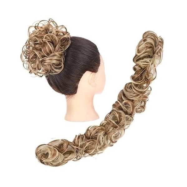 Postiches Bouclés Ondulés DIY Wrap Around Bun Hair Scrunchie Wavy Donut Chignons for femmes enfants Messy Bun Hair Piece Exte