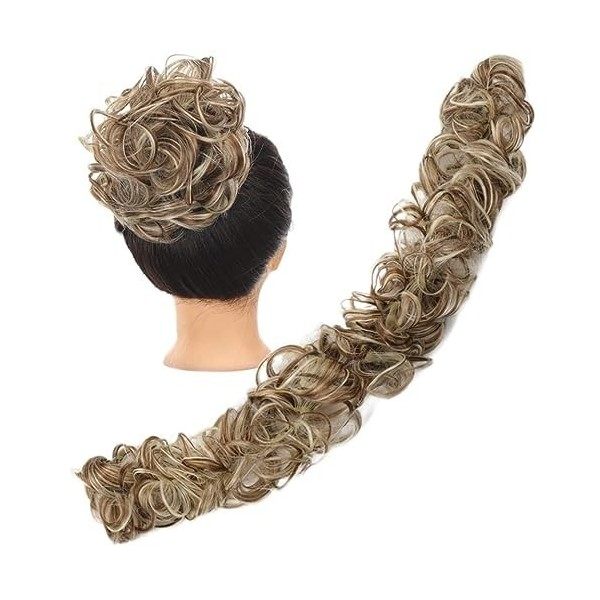 Postiches Bouclés Ondulés DIY Wrap Around Bun Hair Scrunchie Wavy Donut Chignons for femmes enfants Messy Bun Hair Piece Exte