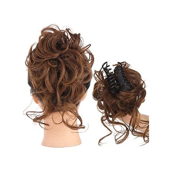 Postiches Bouclés Ondulés 1 PCS Synthétique Bouclés Ondulés Postiches Griffe Clip dans Plat Cheveux Griffe Chignon Chignon fo