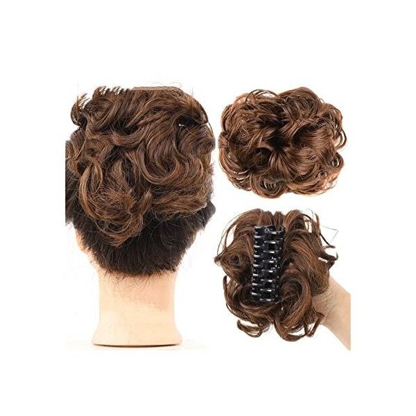 Postiches Bouclés Ondulés Chignon Synthétique Griffe Clip Chignon Extensions de Cheveux for Femmes Messy Bun Morceau de Cheve