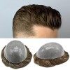 Postiche Toupet for hommes Prothèse de cheveux for hommes Peau douce et fine PU Boucle en V Toupet for hommes Léger ondulé Vr