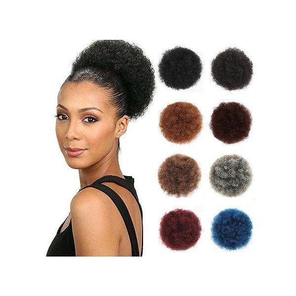 Chignon Cheveux Postiches Chignon Cheveux synthétiques courts Kinky Curly Bun Hair Pieces Afro Puff Drawstring Ponytail Exten