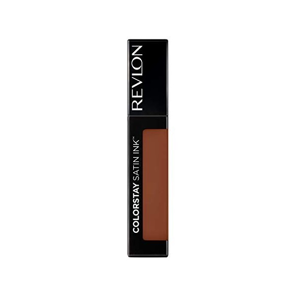 Revlon ColorStay Rouge à lèvres liquide à encre satinée longue tenue formulé avec de lhuile de graines de cassis Noir 002 Wi