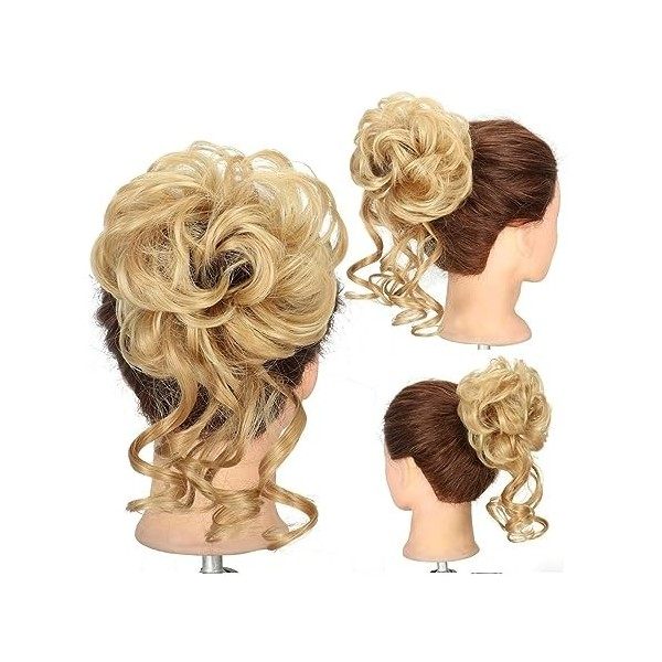 Chignon Cheveux Postiches Chignon Chignon désordonné for femme, extensions de chignon ébouriffé, chignon synthétique élastiqu