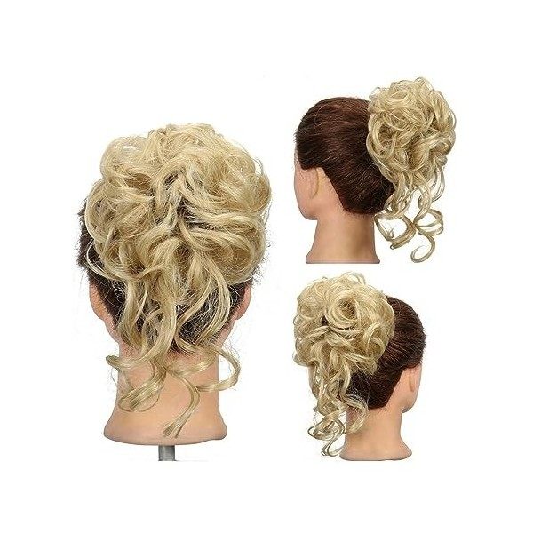 Chignon Cheveux Postiches Chignon Chignon désordonné for femme, extensions de chignon ébouriffé, chignon synthétique élastiqu