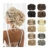 Chignon Cheveux Postiches Chignon Morceaux de cheveux en chignon bouclés synthétiques Peignes à chouchou Clip en extension de