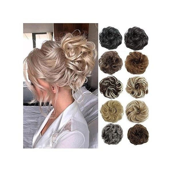 Chignon Cheveux Postiches Chignon Hair Bun Extensions Messy Wave Curly Elastic Hair Scrunchies Synthetic Chignon Ponytail Hai