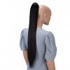 CAISHA by PRETTYSHOP 70cm Postiche Natte Queue De Cheval Extensions De Cheveux Raide Brun Noir H158