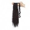 Postiche Chignon Extension a Clip Cheveux Naturel Ponytail Pâte Magique Queue de Cheval Ombre 66cm Bouclé Corn Wave Noir natu