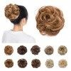 Chouchou Postiche Ondulé Pour Queue De Cheval Moyenne Faux Chignon Chouchou Donut Elastique Bouclé Srcunchie Hair Bun, Auburn