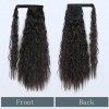 Inscca Postiche Queue de Cheval Chatain Foncé Long Rajout Extension Cheveux 55 cm Boucle Corn Wave pour Femme Wrap Around Syn