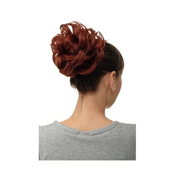 WIG ME UP - Extension chignon fourni volumineux natte queue de cheval mélange rouge, acajou-rouge cuivré Q840-33T350