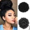 SEGO Chignon Afro Postiche Africaine Kinky Curly Puff - Queue de Cheval Court Synthetique Cheveux Frise Postiches Chouchou El