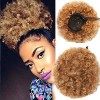 SEGO Chignon Afro Postiche Africaine Kinky Curly Puff - Queue de Cheval Court Synthetique Cheveux Frise Postiches Chouchou El