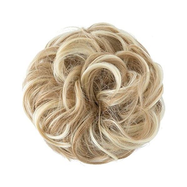 JJstar Chignon Postiche Cheveux Grande Postiches Bouclés Ondulés Chouchou Cheveux Naturel Faux Chignon Elastique pour Femmes 